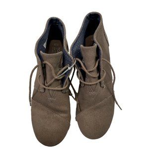 Toms Desert Wedge Womens Size 10 Brown Athletic Classic Suede Ankle Boots 300415
